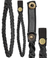 Cane Wrist Strap with Snap - Genuine Black Braided Leather (fits 18mm + sized shafts) Gold Chain - Tophatter Daily Deals