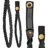 Cane Wrist Strap with Snap - Genuine Black Braided Leather (fits 18mm + sized shafts) Gold Chain - Tophatter Daily Deals
