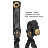 Cane Wrist Strap with Snap - Genuine Black Braided Leather (fits 18mm + sized shafts) Gold Chain - Tophatter Daily Deals