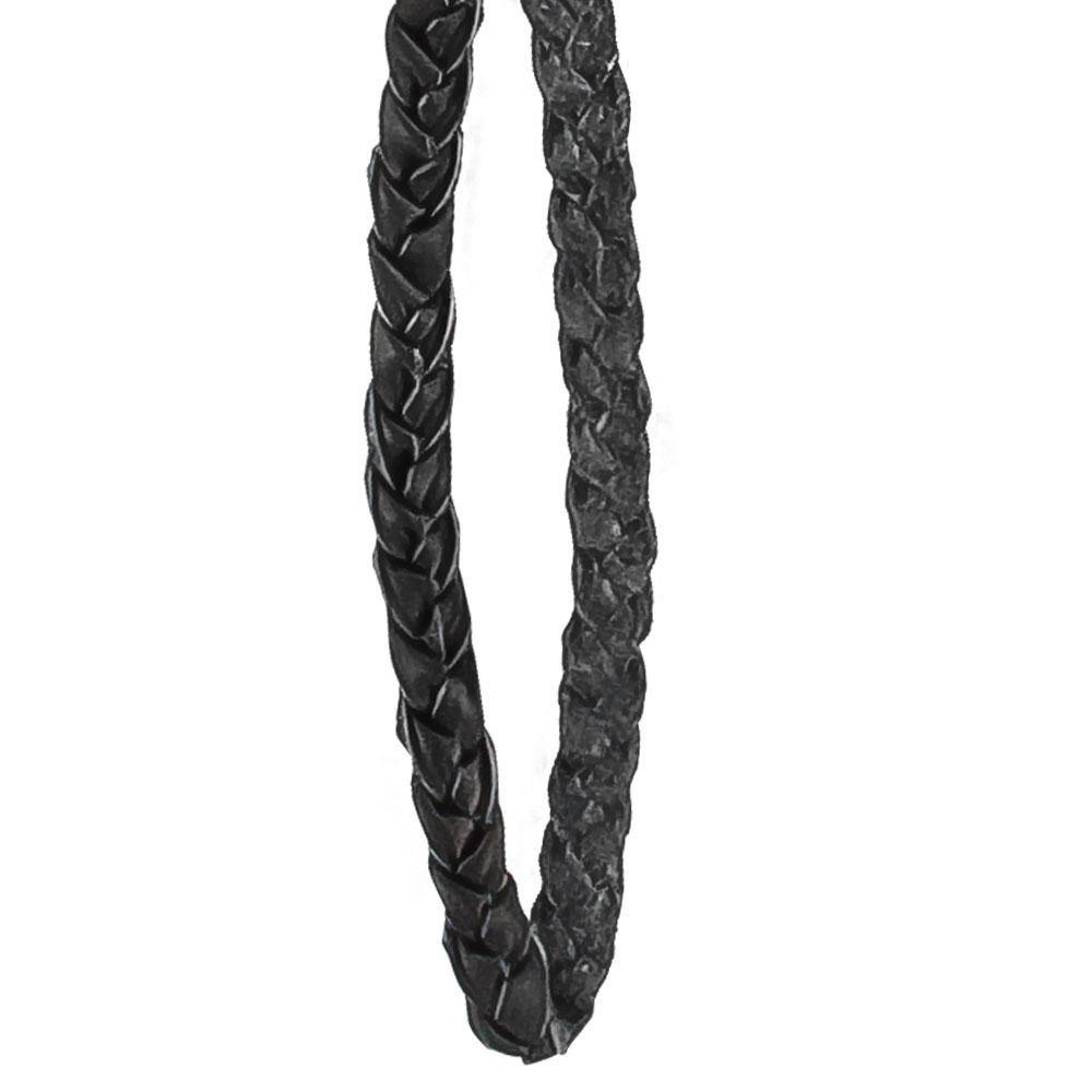 Cane Wrist Strap with Snap - Genuine Black Braided Leather (fits 18mm + sized shafts) Gold Chain - Tophatter Daily Deals