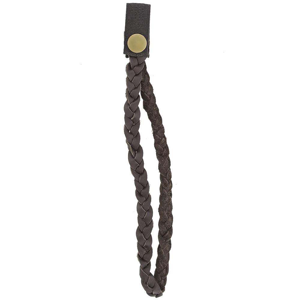 Cane Wrist Strap with Snap - Genuine Brown Braided Leather Gold Chain - Tophatter Daily Deals