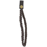Cane Wrist Strap with Snap - Genuine Brown Braided Leather Gold Chain - Tophatter Daily Deals
