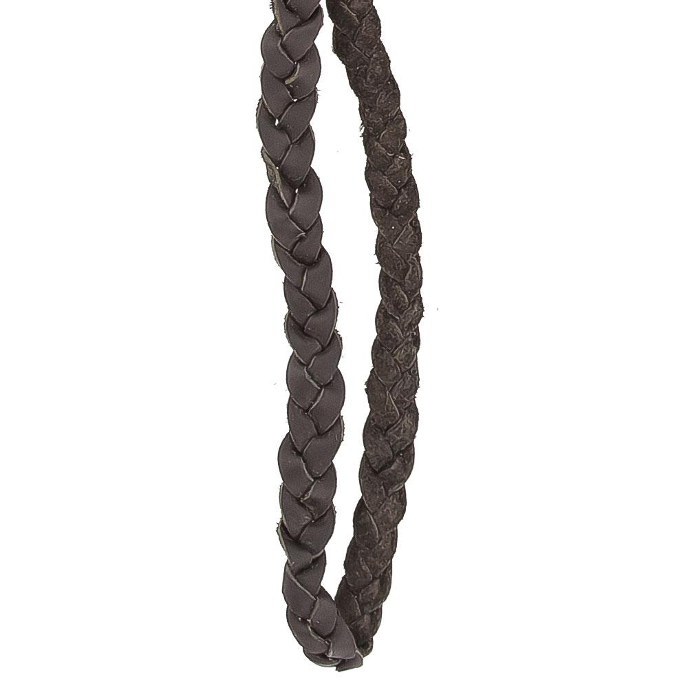 Cane Wrist Strap with Snap - Genuine Brown Braided Leather Gold Chain - Tophatter Daily Deals