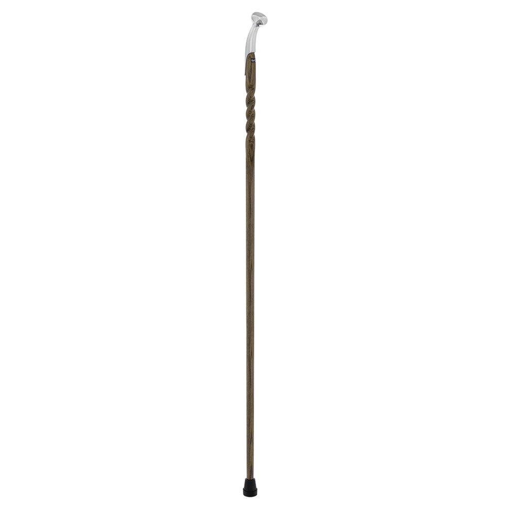 Premium Chrome-Plated Brass Hame Handle Stick: Twisted Ash Wood Hame Walking Sticks - Tophatter Daily Deals
