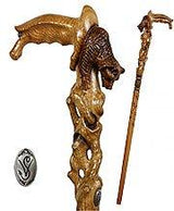 Handcarved Bear Head Cane: Artisan Detail, Awakening Design Hand Carved Artisan - Tophatter Daily Deals