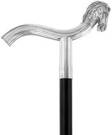 Italian Luxury: Horse Head Fritz Cane, Crafted in 925r Silver Horse Walking Canes - Tophatter Daily Deals