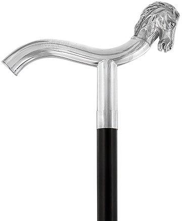 Italian Luxury: Horse Head Fritz Cane, Crafted in 925r Silver Horse Walking Canes - Tophatter Daily Deals
