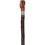 Genuine Blackthorn Wood Derby Walking Cane With Beech wood Handle and Silver Collar Irish Blackthorn Canes - Tophatter Daily Deals