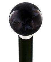 Elegant Black Pearl Knob Cane - Custom Shaft & Collar - Tophatter Daily Deals