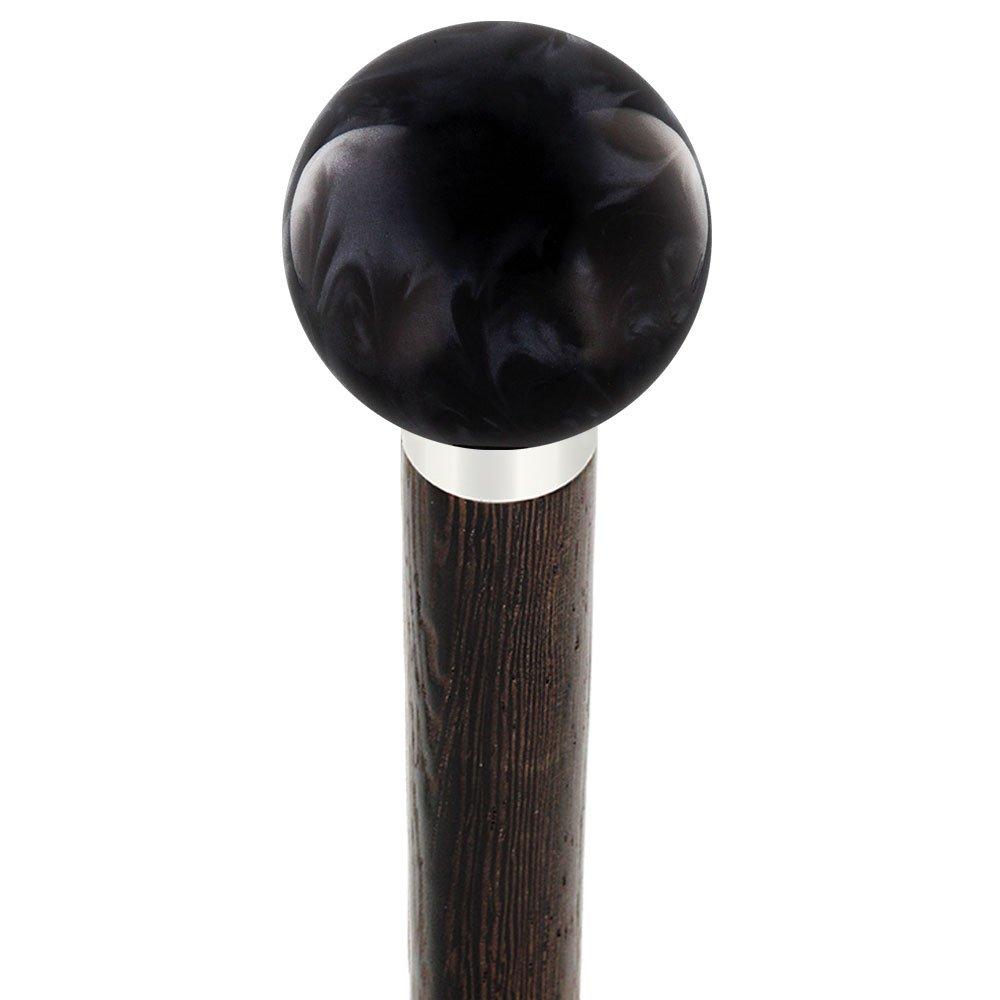 Elegant Black Pearl Knob Cane - Custom Shaft & Collar - Tophatter Daily Deals