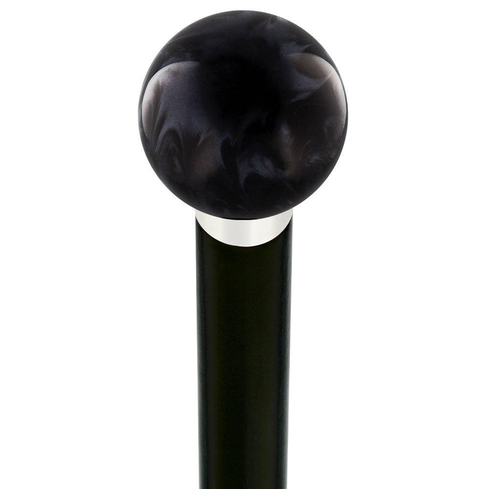 Elegant Black Pearl Knob Cane - Custom Shaft & Collar - Tophatter Daily Deals