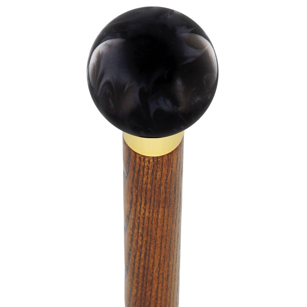 Elegant Black Pearl Knob Cane - Custom Shaft & Collar - Tophatter Daily Deals