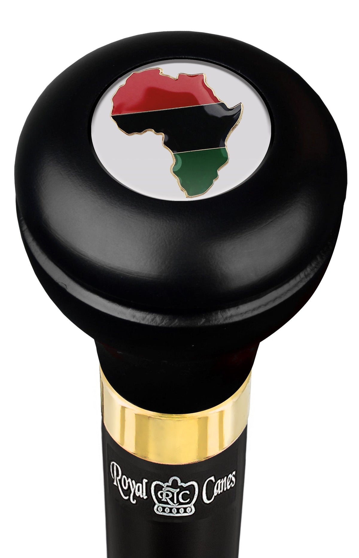 Africa Proud Flask Walking Stick w/ Black Beechwood Shaft & Pewter Collar Military Walking Canes - Tophatter Daily Deals