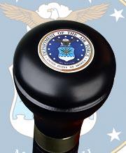 Air Force Coat of Arms Flask Stick: Wood Shaft Hidden Flask Military Walking Canes - Tophatter Daily Deals