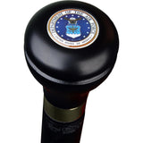 Air Force Coat of Arms Flask Stick: Wood Shaft Hidden Flask Military Walking Canes - Tophatter Daily Deals
