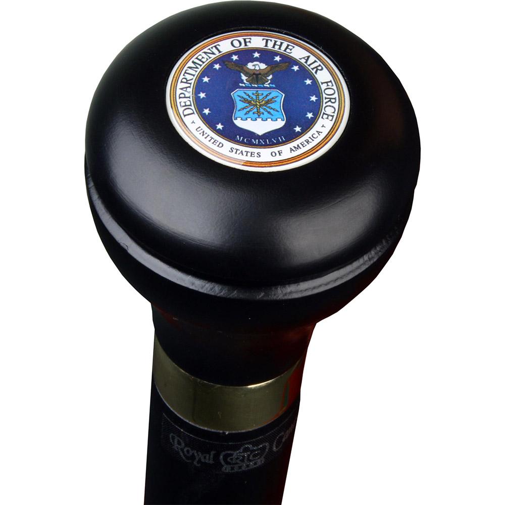 Air Force Coat of Arms Flask Stick: Wood Shaft Hidden Flask Military Walking Canes - Tophatter Daily Deals