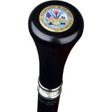 Army War Office Seal Flat Top Stick: Beechwood Shaft Pewter Military Walking Canes - Tophatter Daily Deals