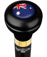 Australia Flag Emblem Flask Walking Stick: Wood Shaft Hidden Flask Military Walking Canes - Tophatter Daily Deals