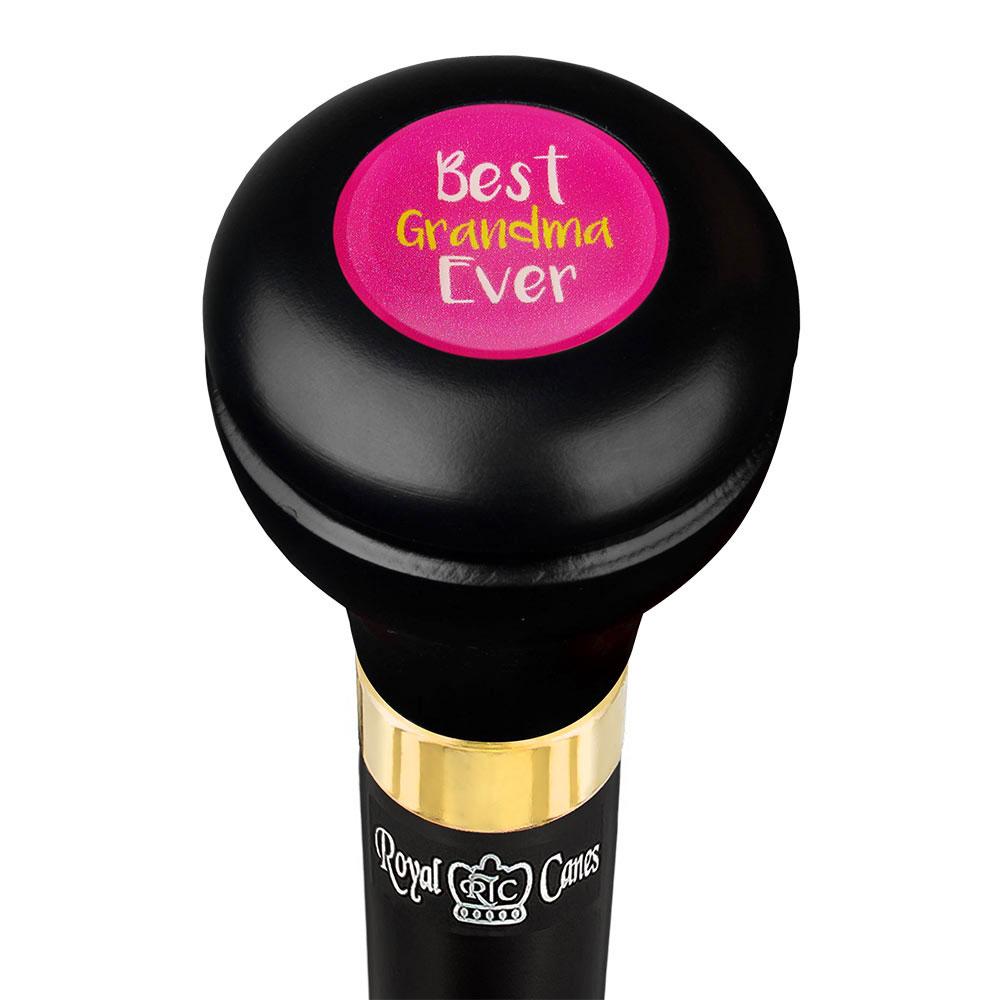 Best Grandma Flask Walking Stick w/ Black Beechwood Shaft & Pewter Collar Military Walking Canes - Tophatter Daily Deals
