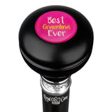Best Grandma Knob Walking Stick w/ Black Beechwood Shaft & Pewter Collar Military Walking Canes - Tophatter Daily Deals