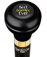 Best Grandpa Flask Walking Stick w/ Black Beechwood Shaft & Pewter Collar Military Walking Canes - Tophatter Daily Deals