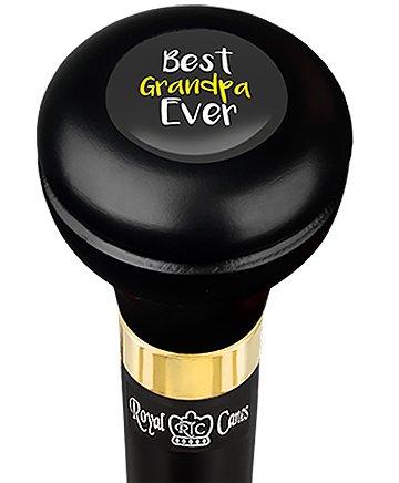 Best Grandpa Flask Walking Stick w/ Black Beechwood Shaft & Pewter Collar Military Walking Canes - Tophatter Daily Deals