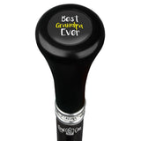 Best Grandpa Top Walking Stick w/ Black Beechwood Shaft & Pewter Collar Military Walking Canes - Tophatter Daily Deals