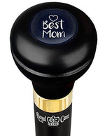 Best Mom Flask Walking Stick w/ Black Beechwood Shaft & Pewter Collar Military Walking Canes - Tophatter Daily Deals