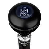 Best Mom Knob Walking Stick w/ Black Beechwood Shaft & Pewter Collar Military Walking Canes - Tophatter Daily Deals