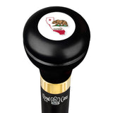 California Flag Emblem Flask Walking Stick: Wood Shaft Hidden Flask Military Walking Canes - Tophatter Daily Deals