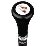 California Flat Top Stick: Beechwood Shaft Pewter Military Walking Canes - Tophatter Daily Deals