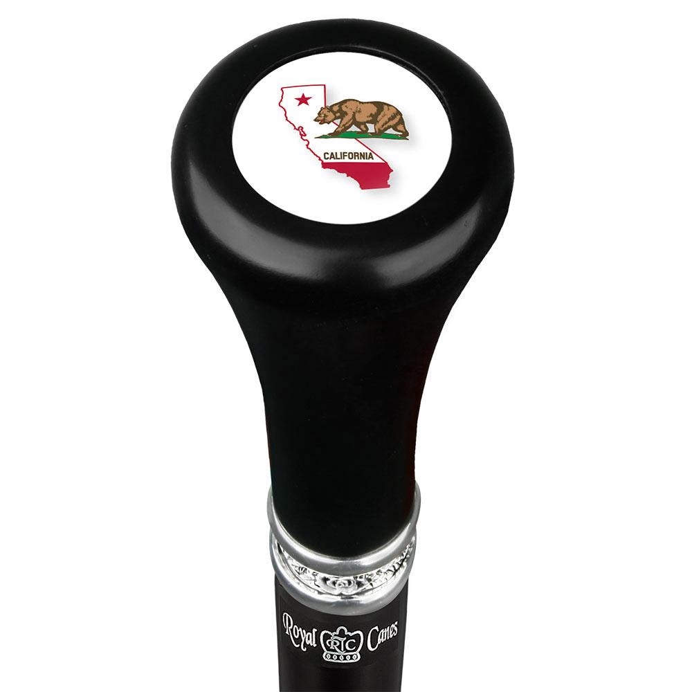 California Flat Top Stick: Beechwood Shaft Pewter Military Walking Canes - Tophatter Daily Deals