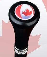 Canadian Flag Flat Top Stick: Beechwood Shaft Pewter Military Walking Canes - Tophatter Daily Deals