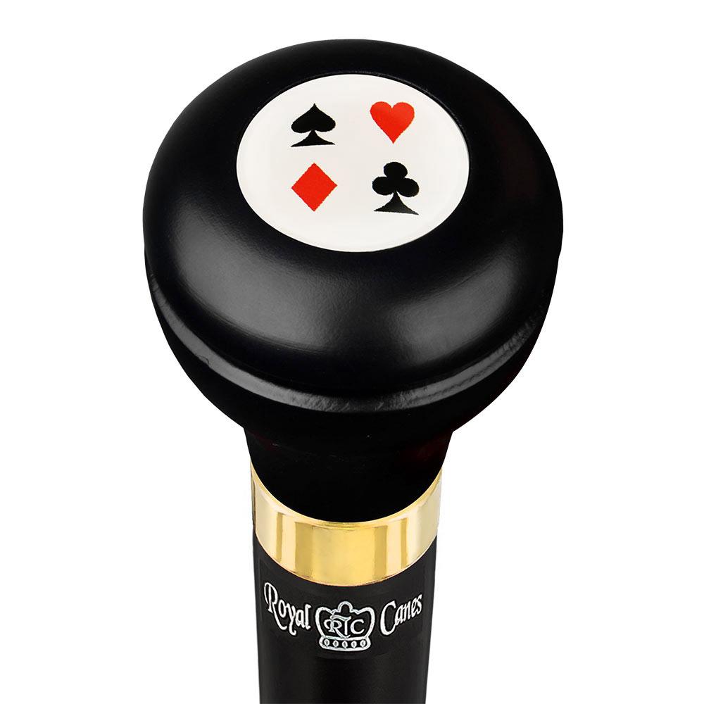 Cards Casino Emblem Flask Walking Stick: Wood Shaft Hidden Flask Military Walking Canes - Tophatter Daily Deals