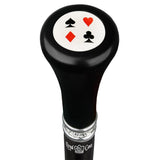 Cards Casino Flat Top Stick: Beechwood Shaft Pewter Military Walking Canes - Tophatter Daily Deals