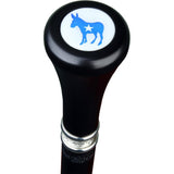 Democrat Emblem Flat Top Stick: Beechwood Shaft Pewter Military Walking Canes - Tophatter Daily Deals