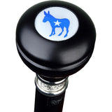 Democrat Emblem Knob Stick: Large Knob, Pewter Collar Military Walking Canes - Tophatter Daily Deals
