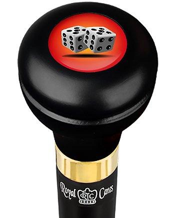 Dice Caduceus Emblem Flask Walking Stick: Wood Shaft Hidden Flask Military Walking Canes - Tophatter Daily Deals