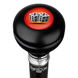 Dice Caduceus Emblem Knob Stick: Large Knob, Pewter Collar Military Walking Canes - Tophatter Daily Deals