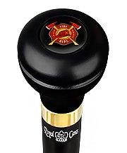 Fire Department Emblem Flask Walking Stick: Wood Shaft Hidden Flask Military Walking Canes - Tophatter Daily Deals