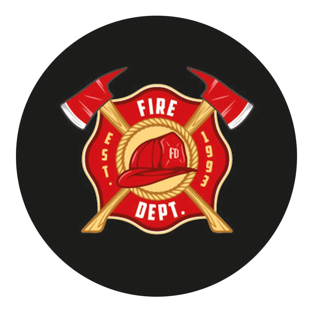Fire Department Emblem Flat Top Stick: Beechwood Shaft Pewter Military Walking Canes - Tophatter Daily Deals
