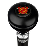 Fire Department Emblem Knob Stick: Large Knob, Pewter Collar Military Walking Canes - Tophatter Daily Deals