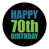 Happy 70th Birthday Flask Walking Stick w/ Black Beechwood Shaft & Pewter Collar Military Walking Canes - Tophatter Daily Deals