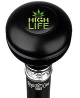 High Life Knob Walking Stick w/ Black Beechwood Shaft & Pewter Collar Military Walking Canes - Tophatter Daily Deals