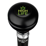 High Life Knob Walking Stick w/ Black Beechwood Shaft & Pewter Collar Military Walking Canes - Tophatter Daily Deals