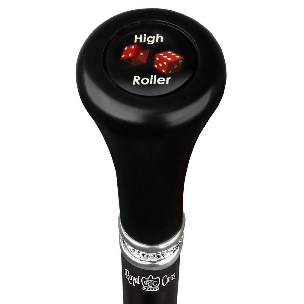 High Roller Casino Flat Top Stick: Beechwood Shaft Pewter Military Walking Canes - Tophatter Daily Deals