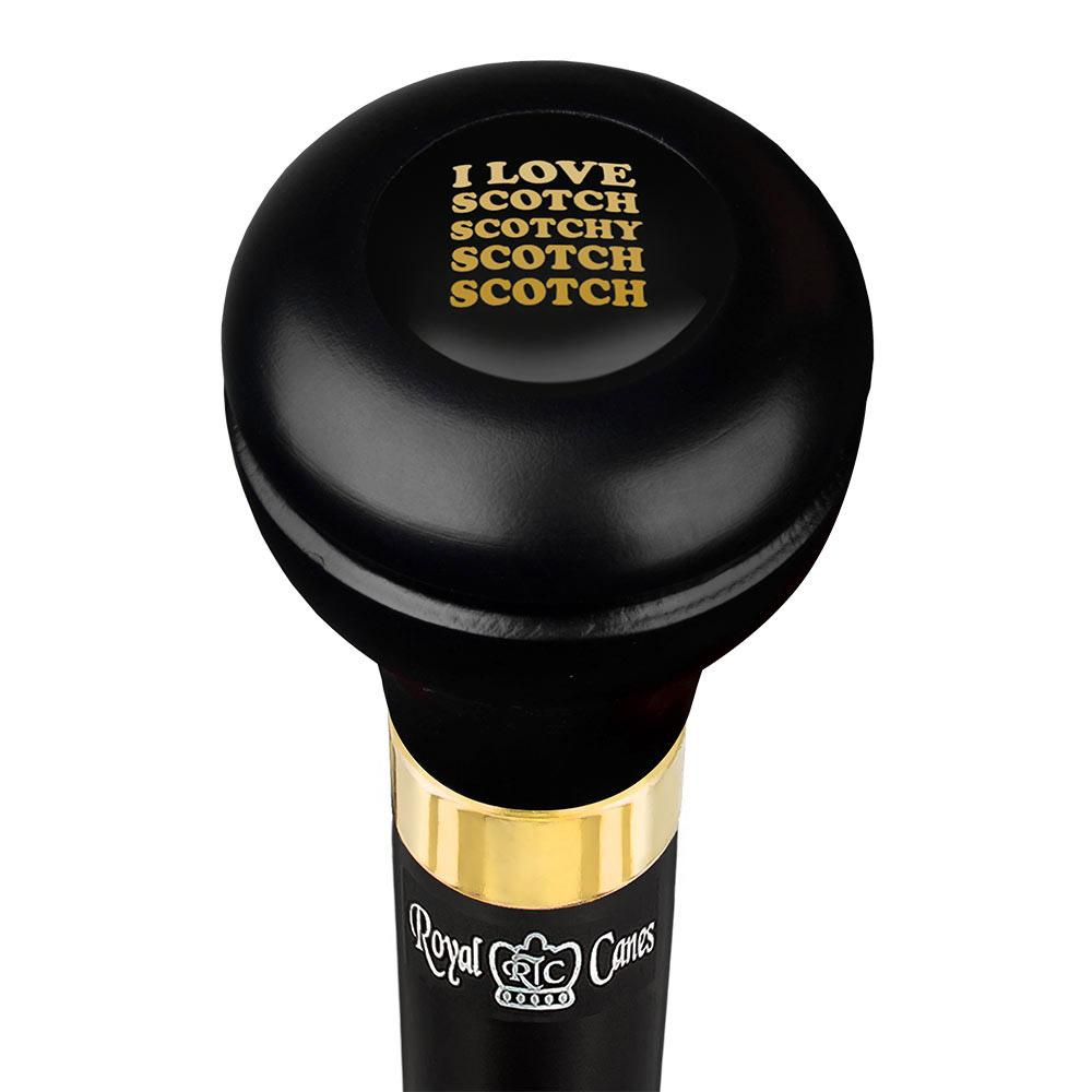 I Love Scotch Casino Emblem Flask Walking Stick: Wood Shaft Hidden Flask Military Walking Canes - Tophatter Daily Deals