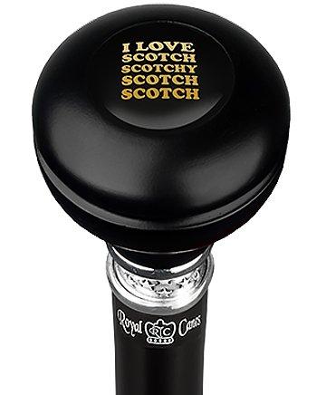 I Love Scotch Casino Knob Stick: Large Knob, Pewter Collar Military Walking Canes - Tophatter Daily Deals