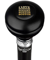 I Love Scotch Casino Knob Stick: Large Knob, Pewter Collar Military Walking Canes - Tophatter Daily Deals