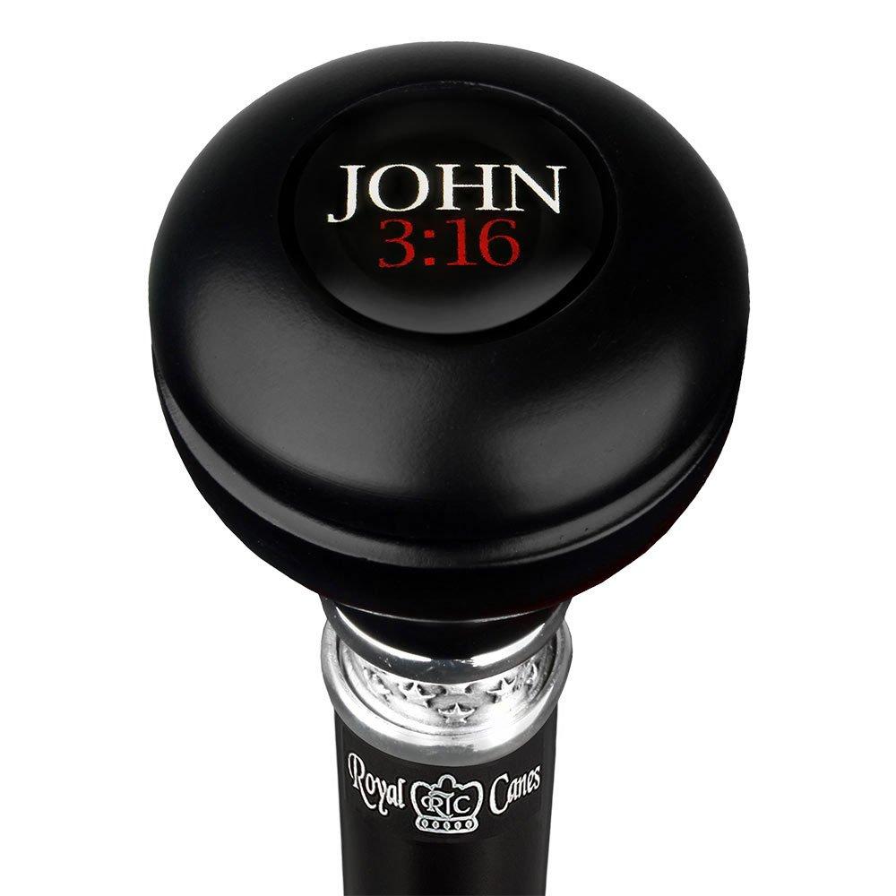 John 316 Knob Walking Stick w/ Black Beechwood Shaft & Pewter Collar Military Walking Canes - Tophatter Daily Deals